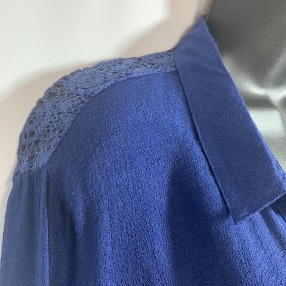 New Directions Weekend Long Sleeve V Neck Button Down Shirt - Picture 5 of 8